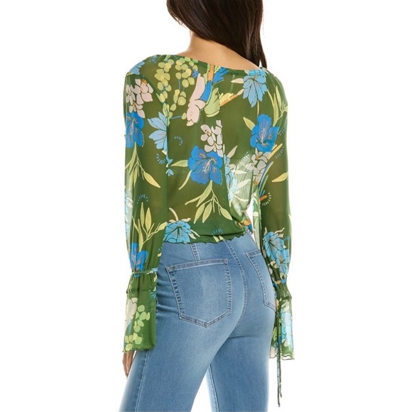 Free People Of Paradise Floral Bell Sleeve Top - Picture 6 of 13